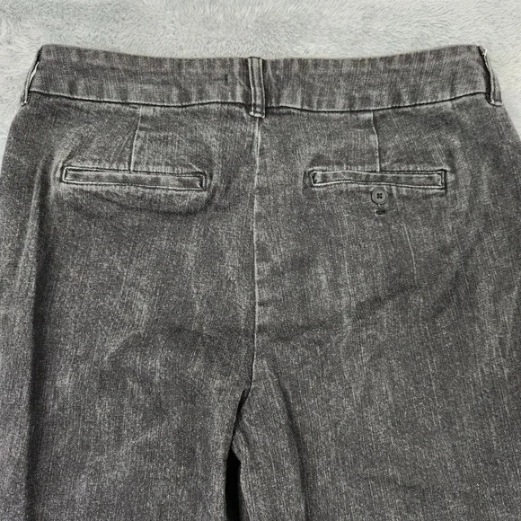 Jones New York Pants Womens 14 Gray Sport Stretch Wide Leg Acid Wash Denim - Picture 7 of 13